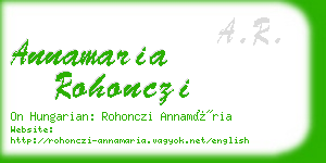 annamaria rohonczi business card